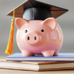 Sparschwein mit graduation cap